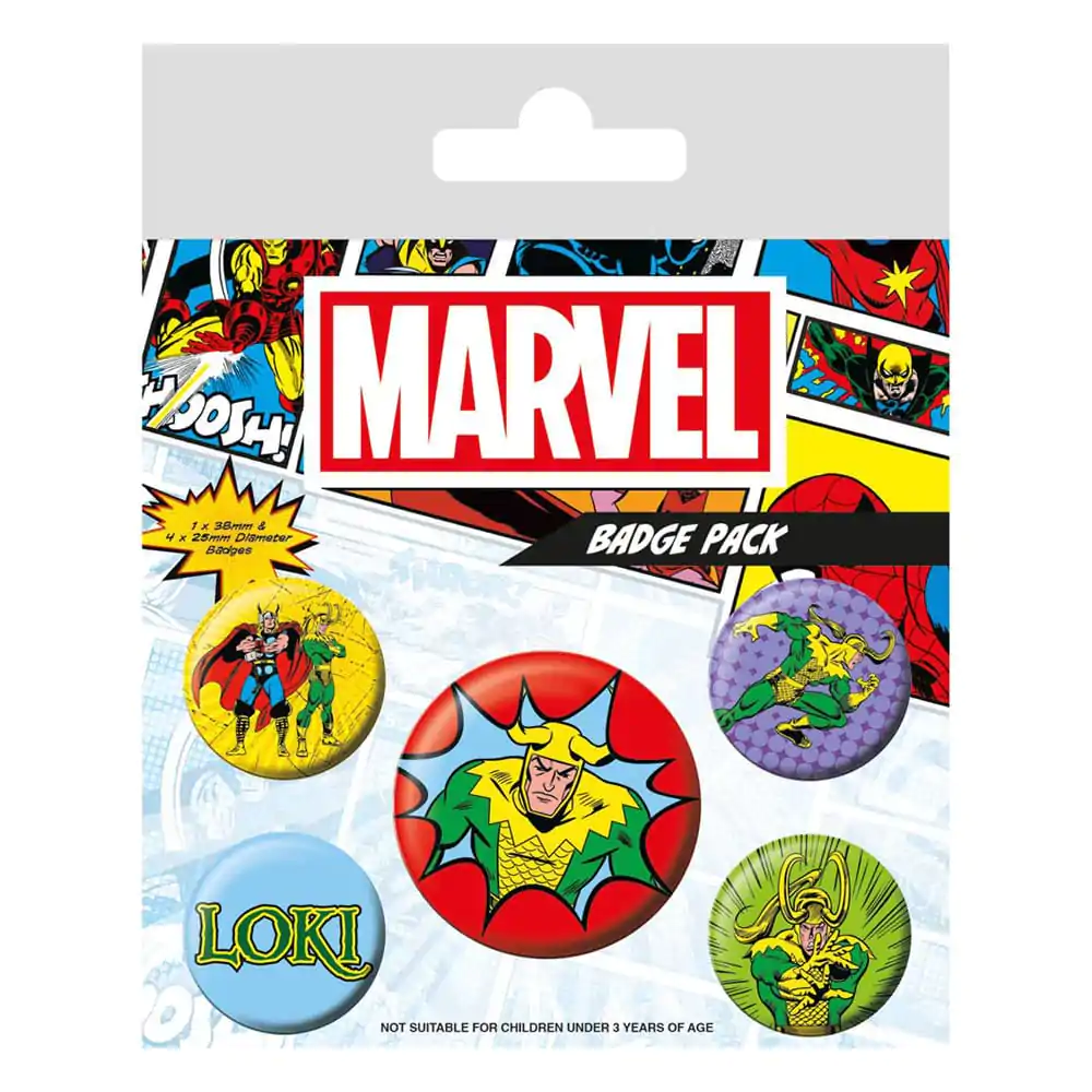 Marvel Pin-Back Buttons Set de 5 Loki Comic poza produsului