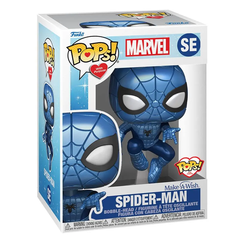 Marvel Make a Wish 2022 POP! Figurina de Vinil Marvel Spider-Man (Metalizat) 9 cm poza produsului