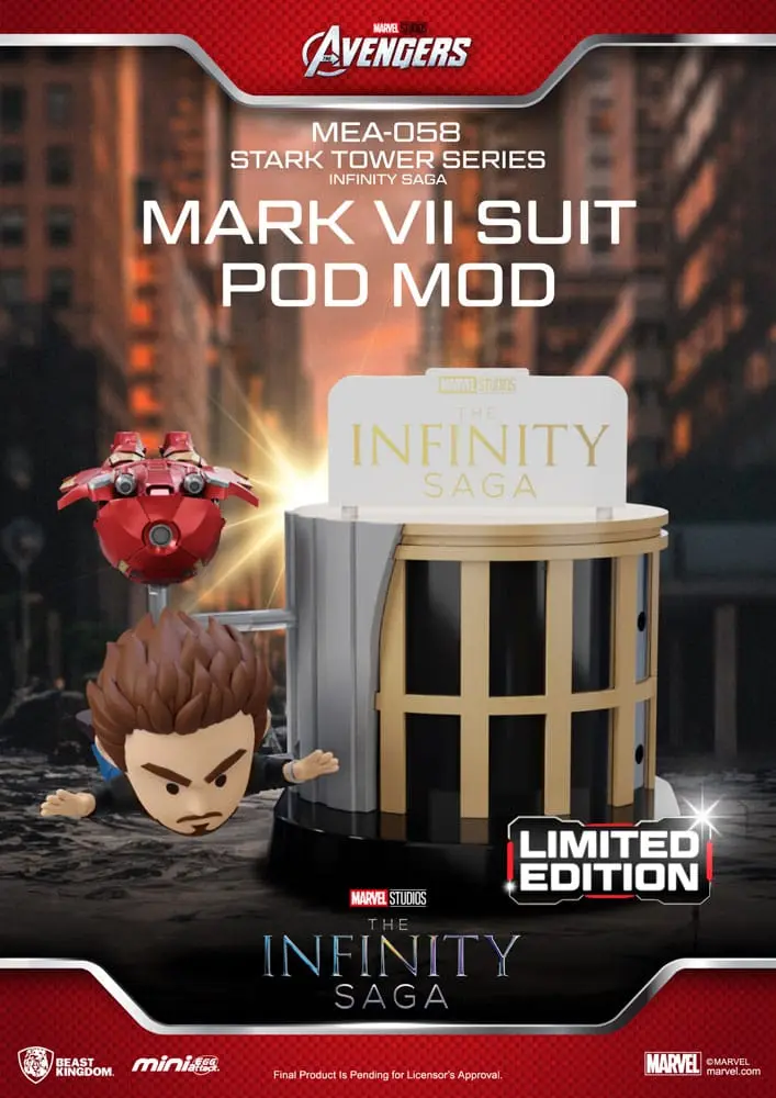 Figurine Marvel Mini Egg Attack The Infinity Saga Seria Turnul Stark Tony Stark & modul capsulă costum Mark VII 12 cm poza produsului