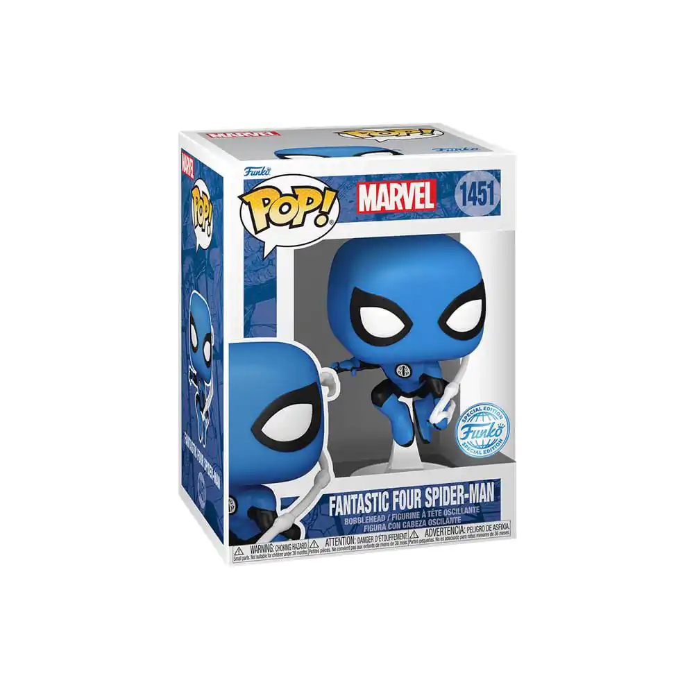 Marvel Pop! Figurina din vinil Fantastic Four Spider-Man Costum Albastru Ediție Specială 10 cm poza produsului