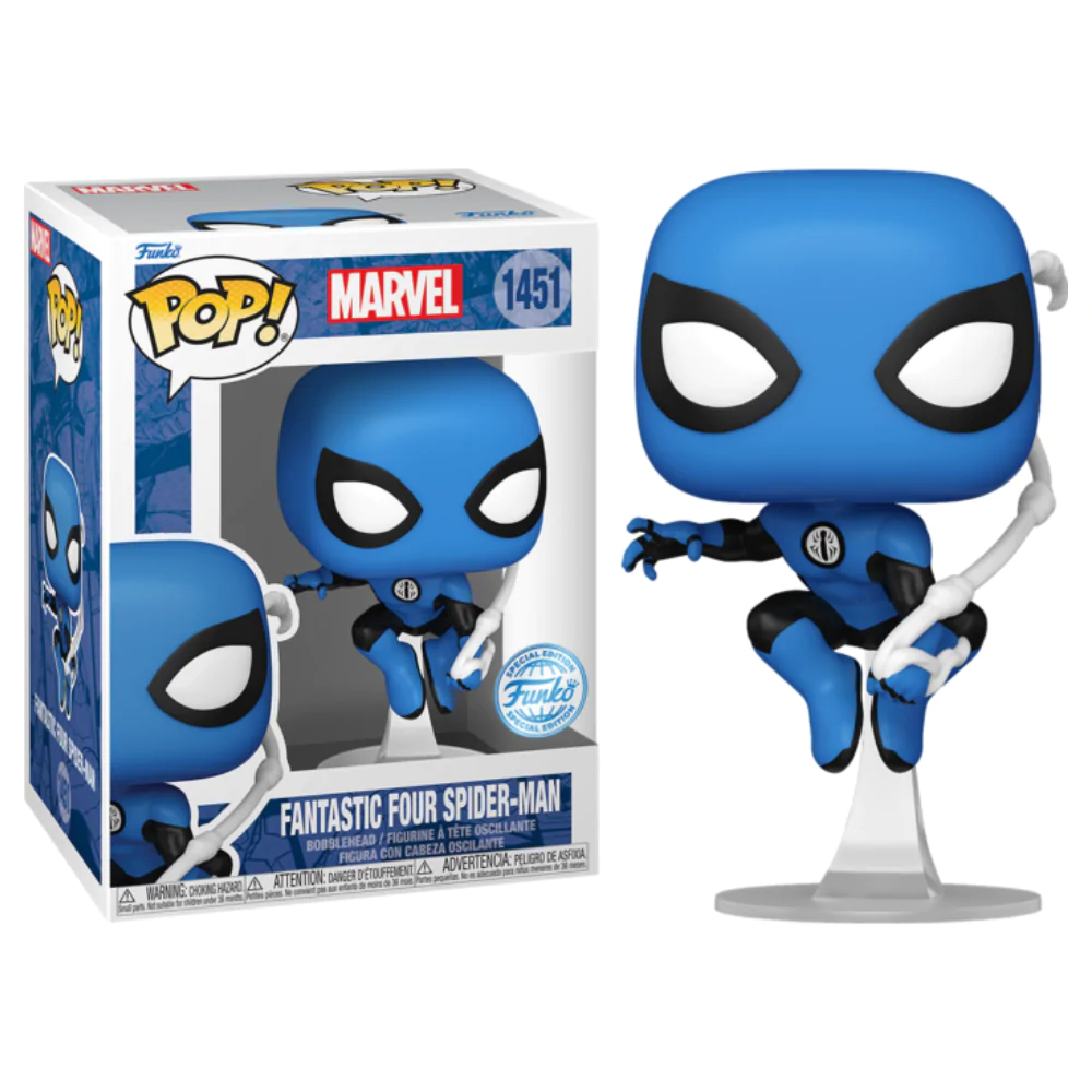 Marvel Pop! Figurina din vinil Fantastic Four Spider-Man Costum Albastru Ediție Specială 10 cm poza produsului