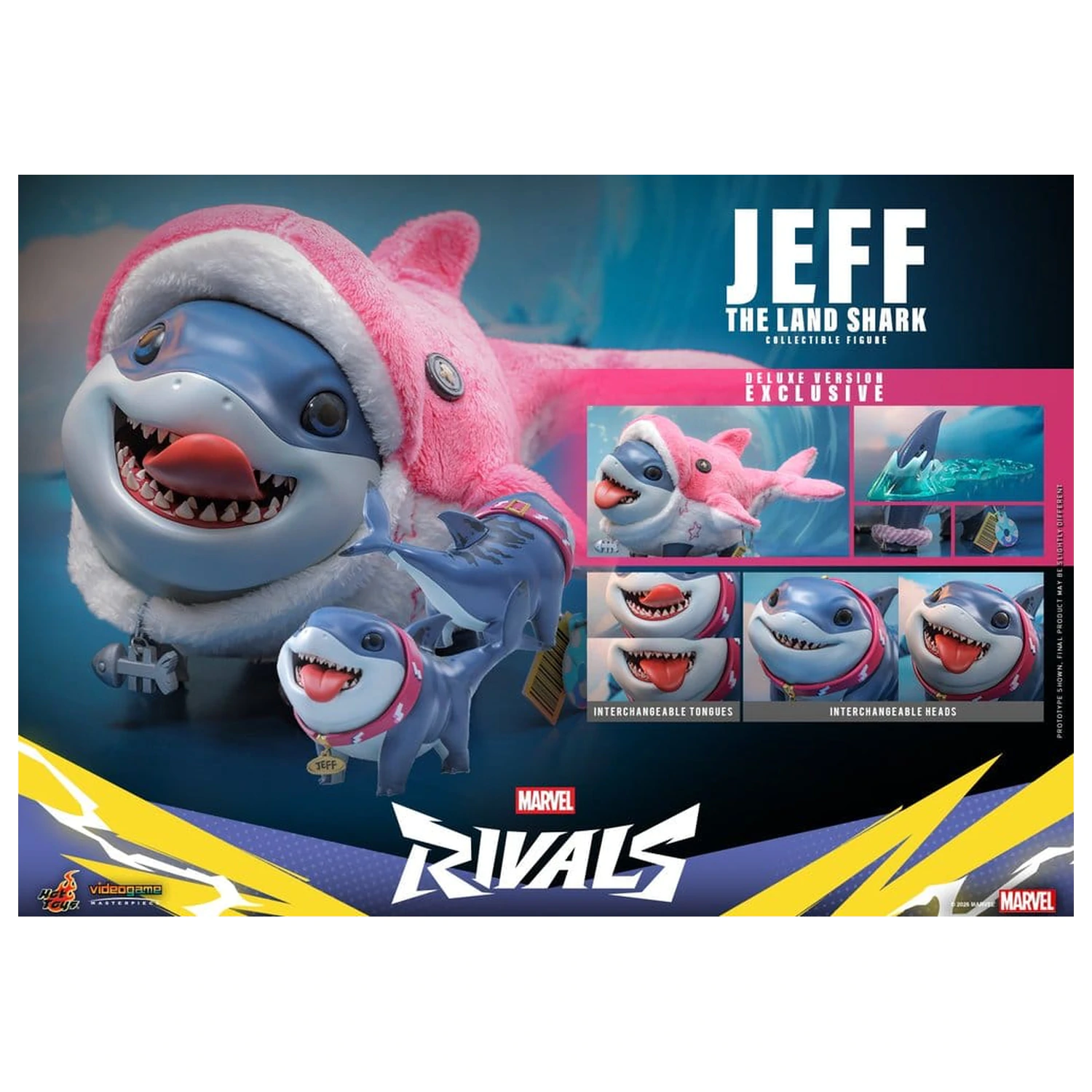 Marvel Rivals Videogame Masterpiece Series Figurina de acțiune Jeff the Land Shark (Deluxe Version) 11 cm poza produsului
