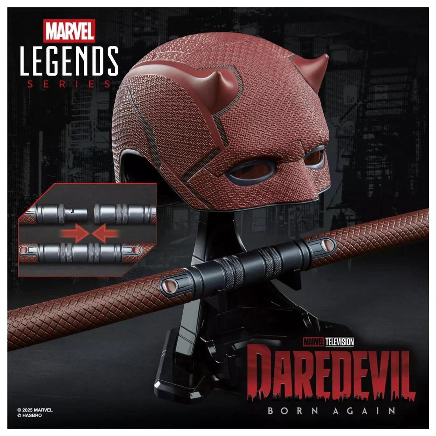 MARVEL Helmet & Billy club Replica premium de rol Daredevil Legend Series poza produsului