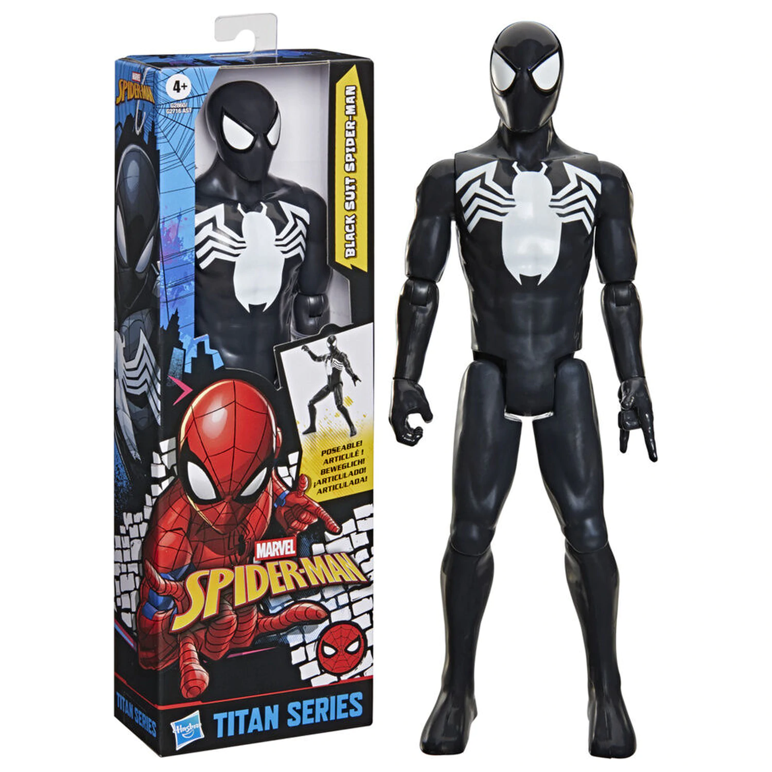 Marvel Spider-Man Titan Series Black Suit Spider-Man figurina 30cm poza produsului