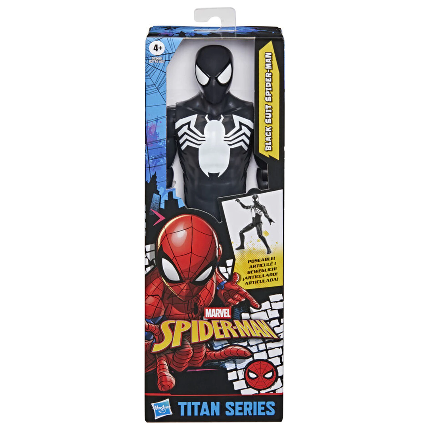 Marvel Spider-Man Titan Series Black Suit Spider-Man figurina 30cm poza produsului