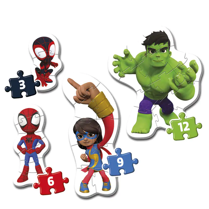 Marvel Spidey and His Amazing Friends puzzle 3-6-9-12 piese poza produsului
