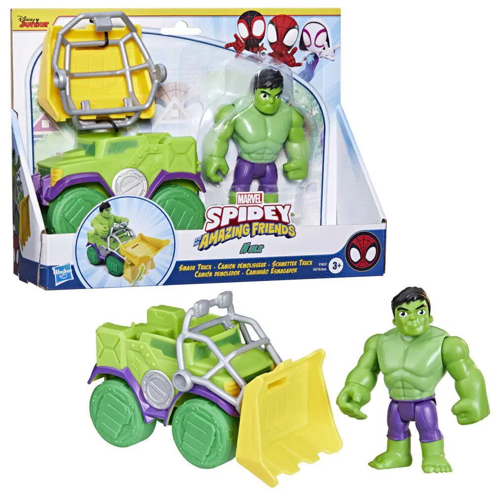 Marvel Spidey and His Amazing Friends Set camion de demolare + figurină Hulk poza produsului