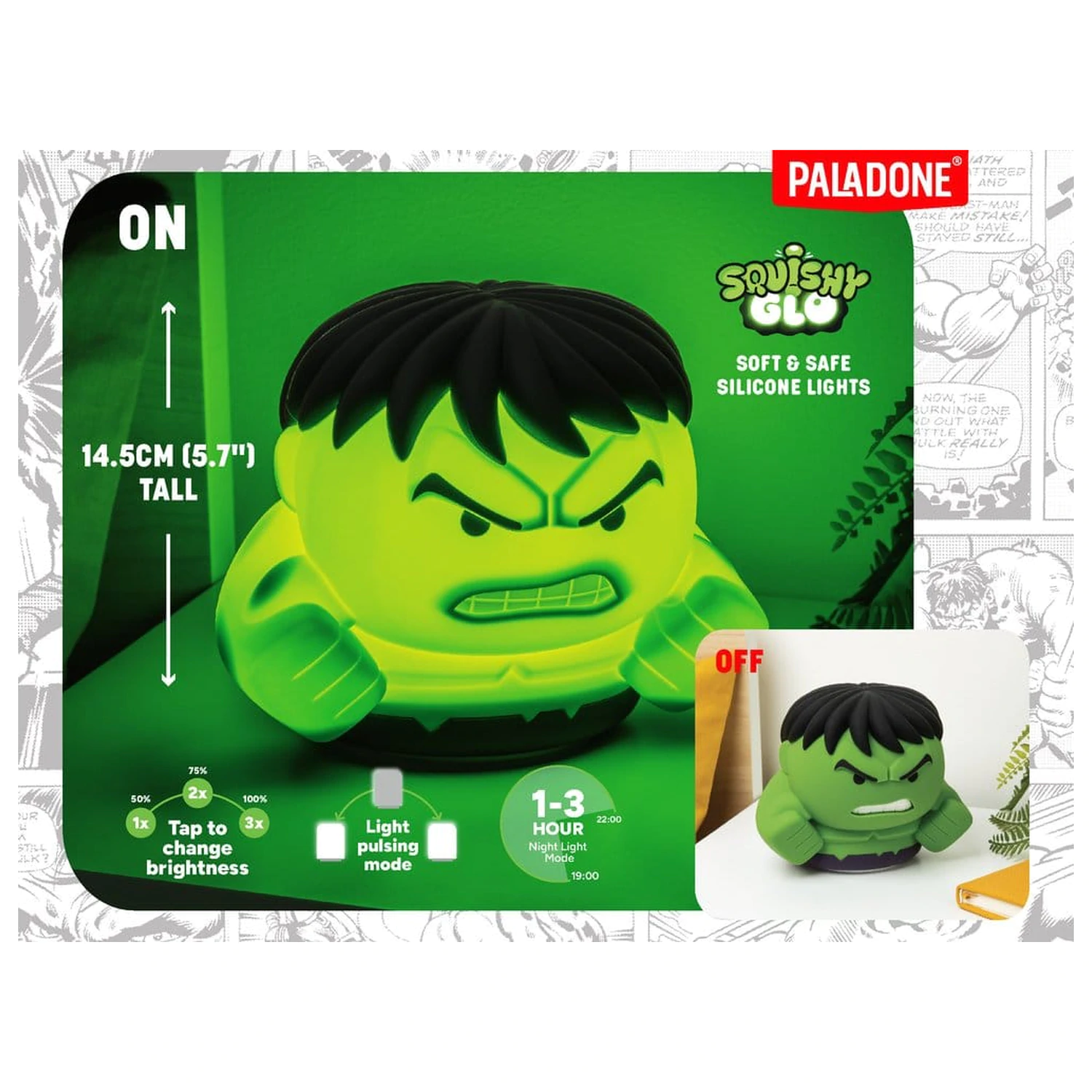 Marvel Universe Jucarie SquishyGlo din silicon Light Hulk 15 cm poza produsului