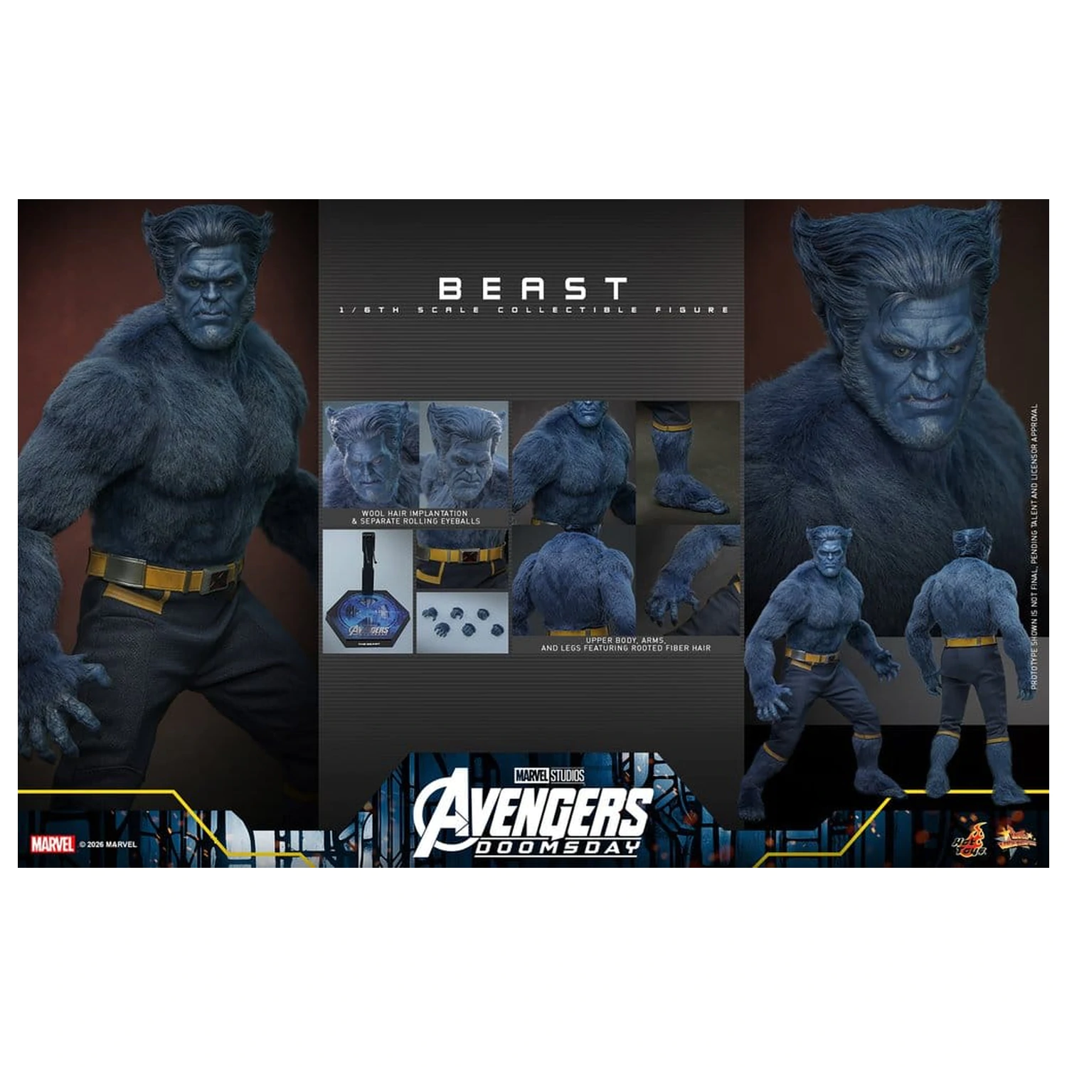 Marvel X-Men Movie Masterpiece Figura de actiune 1/6 Beast (Collector Edition) 33 cm poza produsului