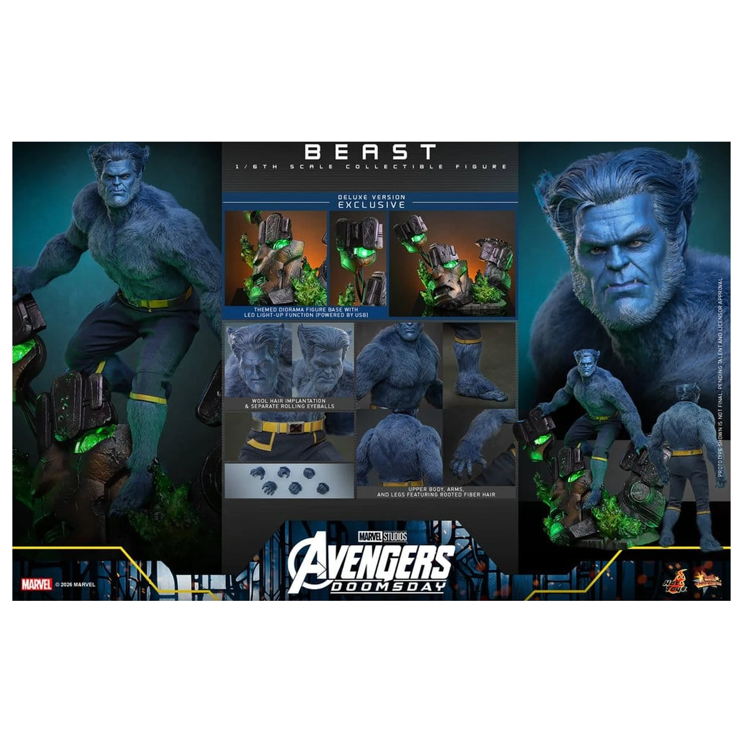 Figurina de actiune Marvel X-Men Movie Masterpiece 1/6 Beast (Deluxe Version) 33 cm poza produsului