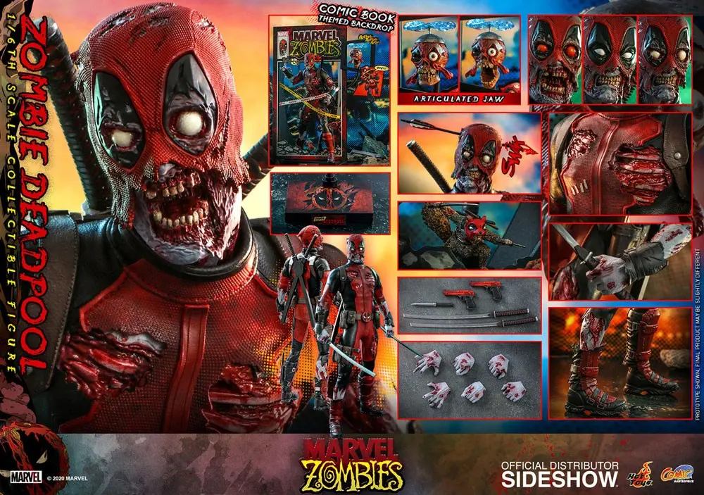 Figurină de acțiune Masterpiece Comics Marvel Zombies 1/6 Zombie Deadpool 31 cm poza produsului