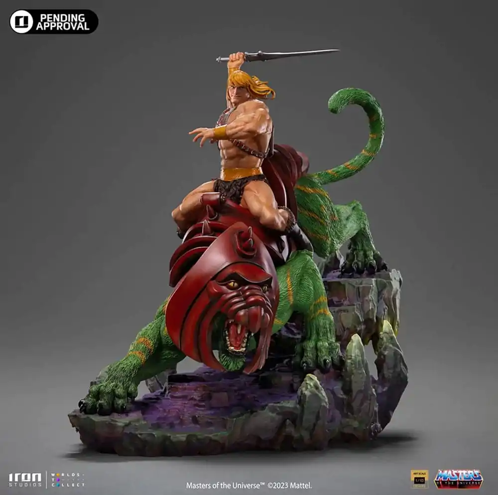 Statuie Art Scale Deluxe Masters of the Universe 1/10 He-man and Battle Cat 31 cm poza produsului