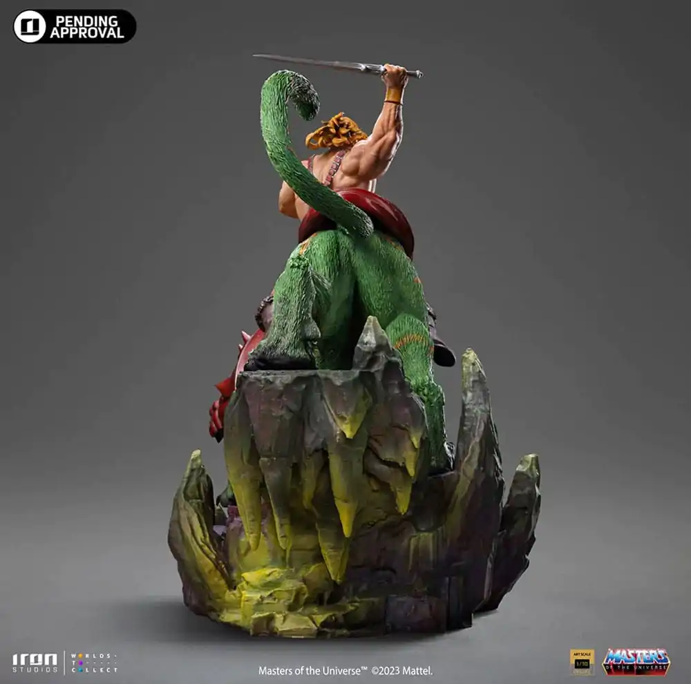 Statuie Art Scale Deluxe Masters of the Universe 1/10 He-man and Battle Cat 31 cm poza produsului