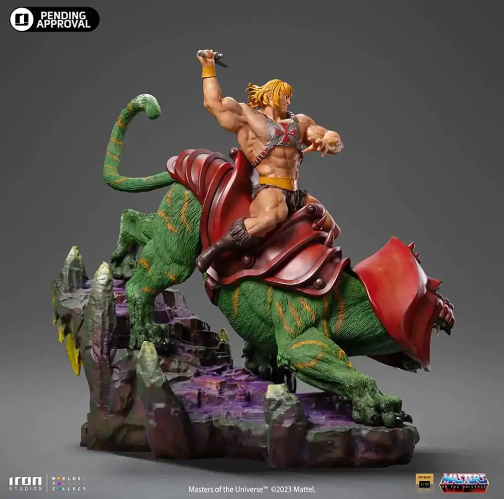 Statuie Art Scale Deluxe Masters of the Universe 1/10 He-man and Battle Cat 31 cm poza produsului