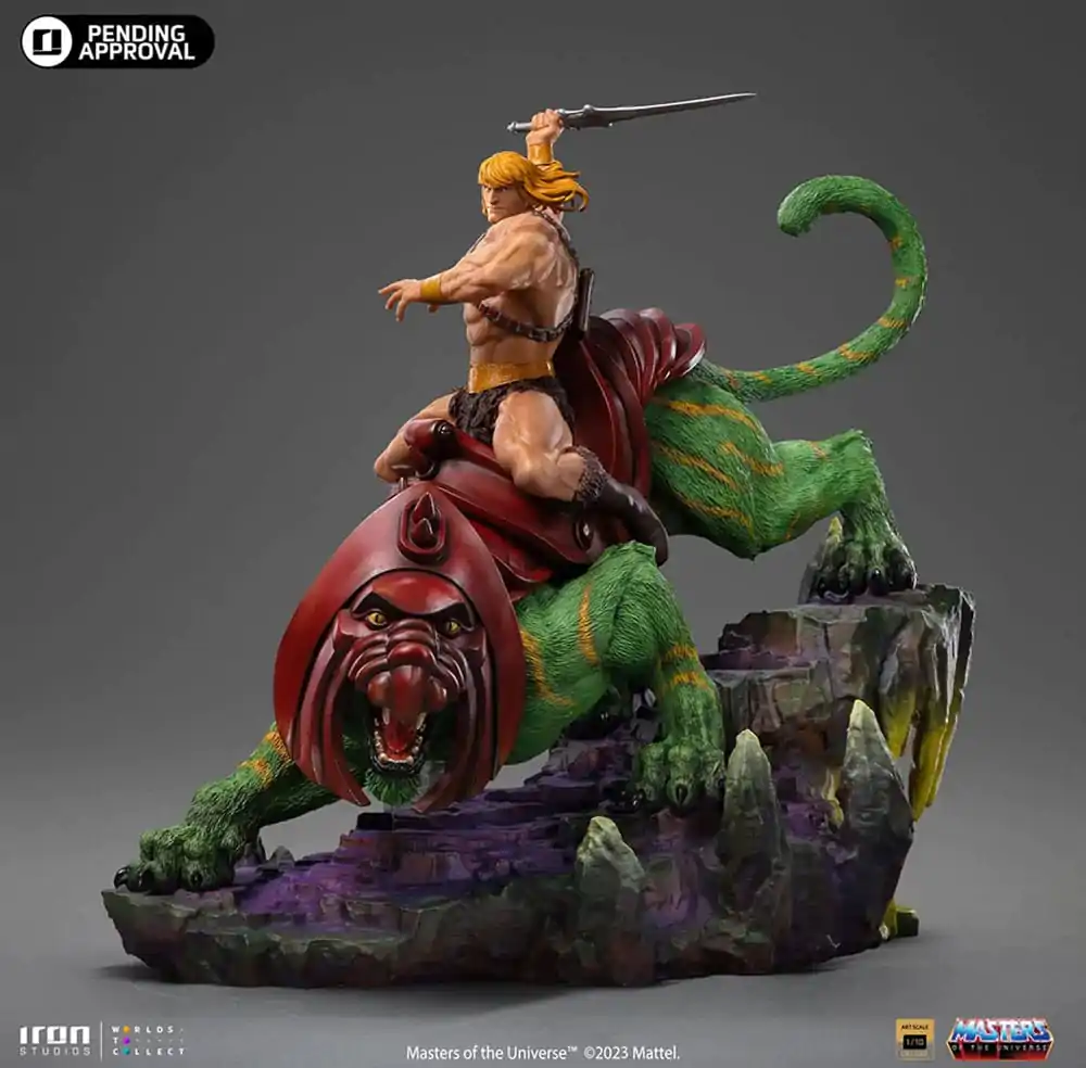 Statuie Art Scale Deluxe Masters of the Universe 1/10 He-man and Battle Cat 31 cm poza produsului