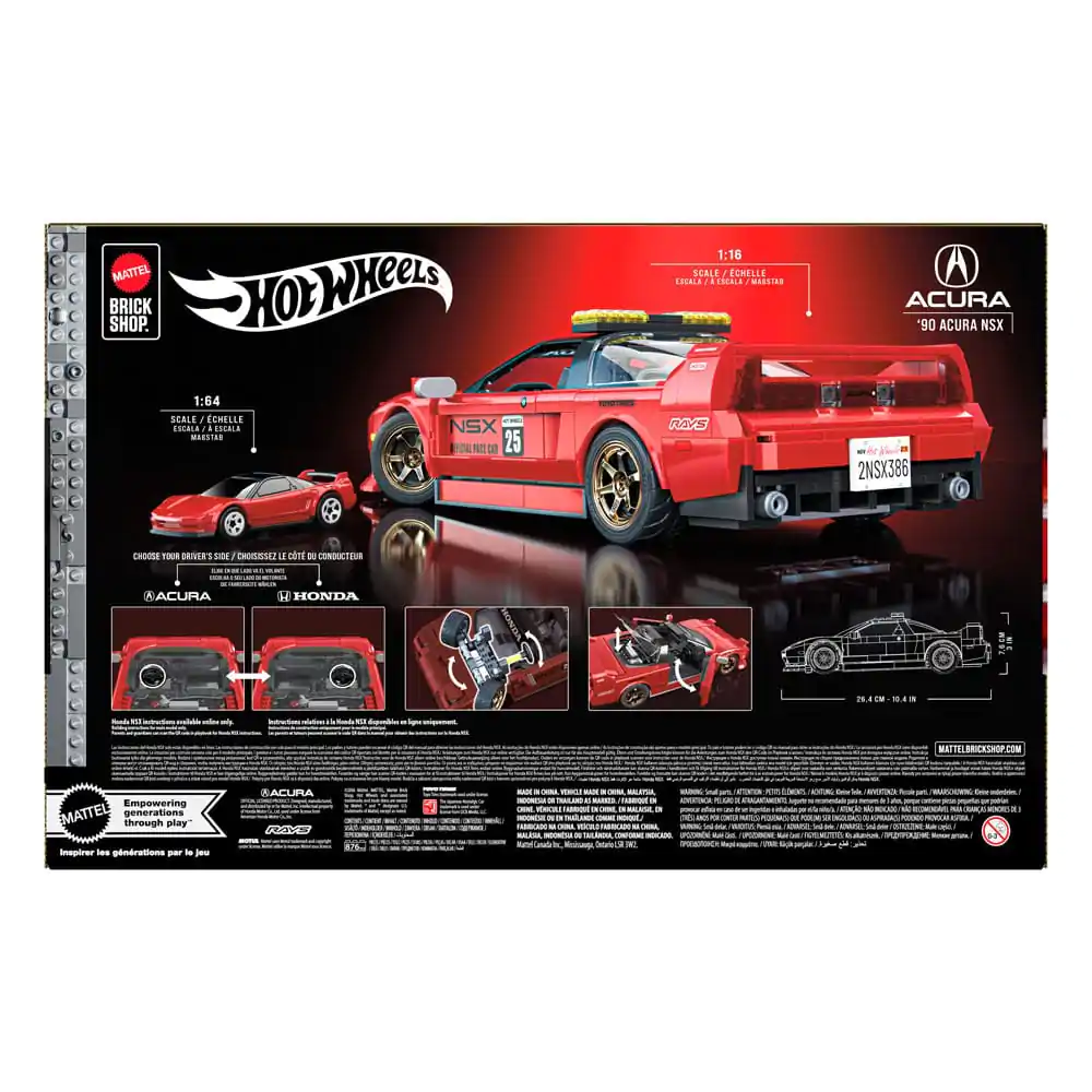 Set de construit Mattel Brick Shop Hot Wheels Elite Series 1/16 '90 Acura NSX poza produsului