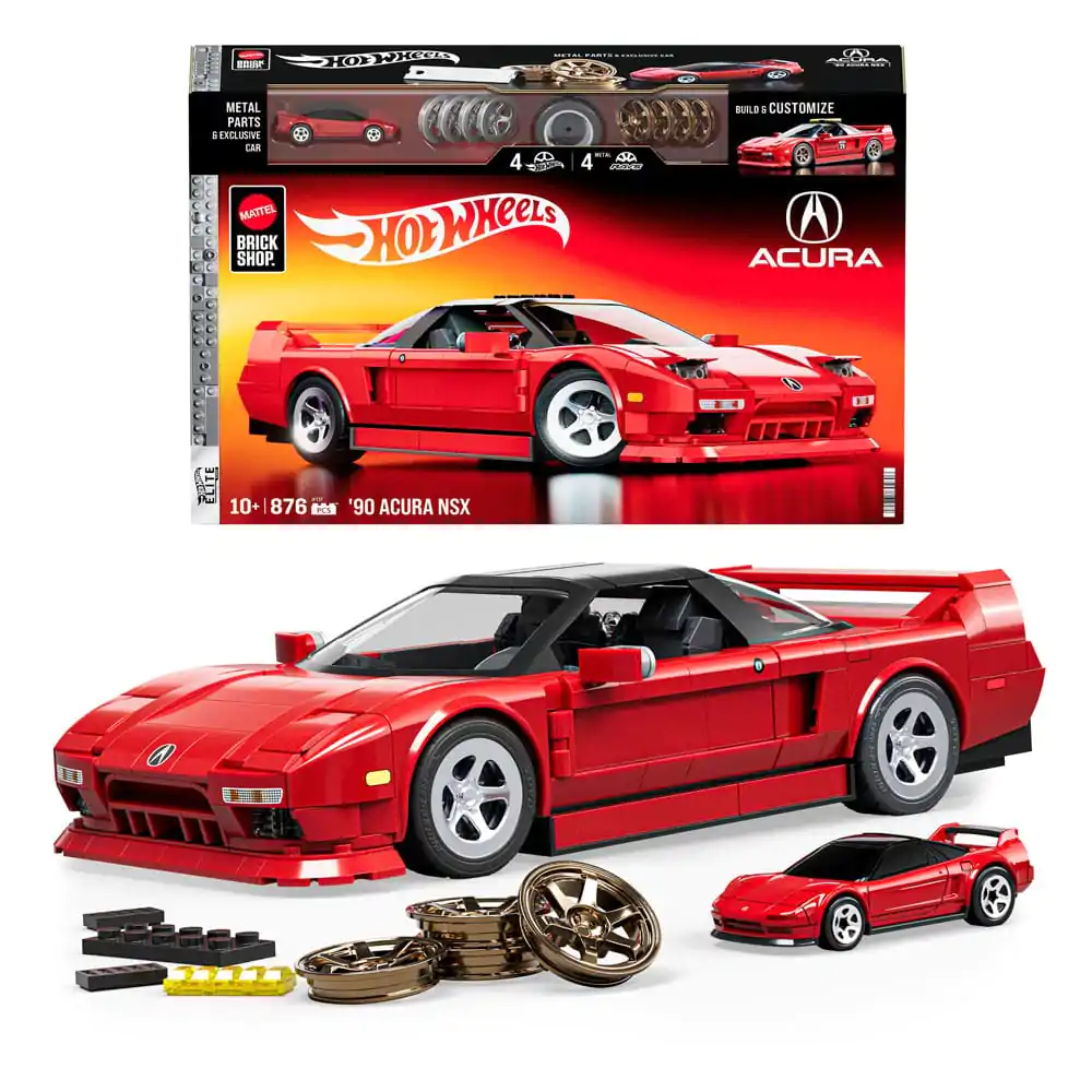 Set de construit Mattel Brick Shop Hot Wheels Elite Series 1/16 '90 Acura NSX poza produsului