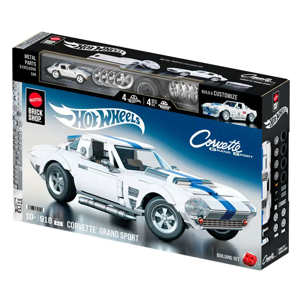 Mattel Brick Shop Hot Wheels Elite Series Set de construcție 1/16 Corvette Grand Sport poza produsului