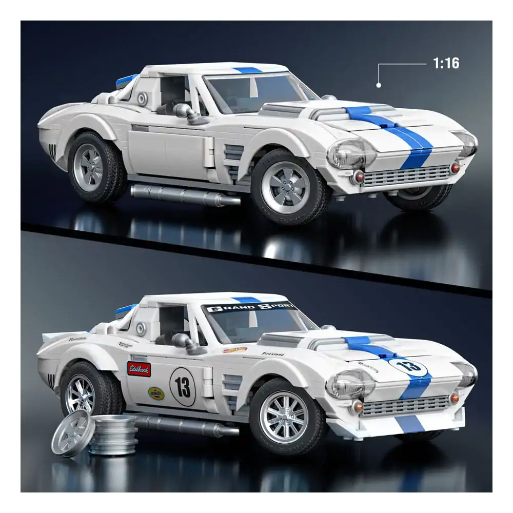 Mattel Brick Shop Hot Wheels Elite Series Set de construcție 1/16 Corvette Grand Sport poza produsului