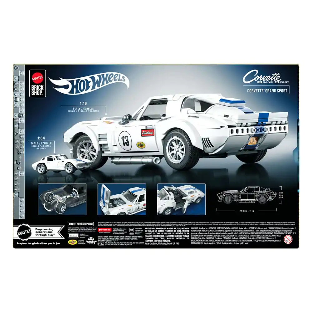 Mattel Brick Shop Hot Wheels Elite Series Set de construcție 1/16 Corvette Grand Sport poza produsului