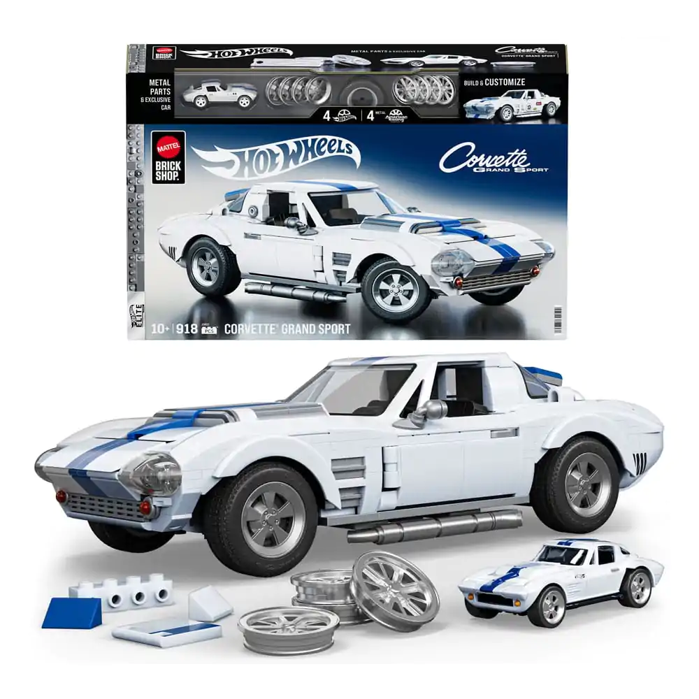 Mattel Brick Shop Hot Wheels Elite Series Set de construcție 1/16 Corvette Grand Sport poza produsului