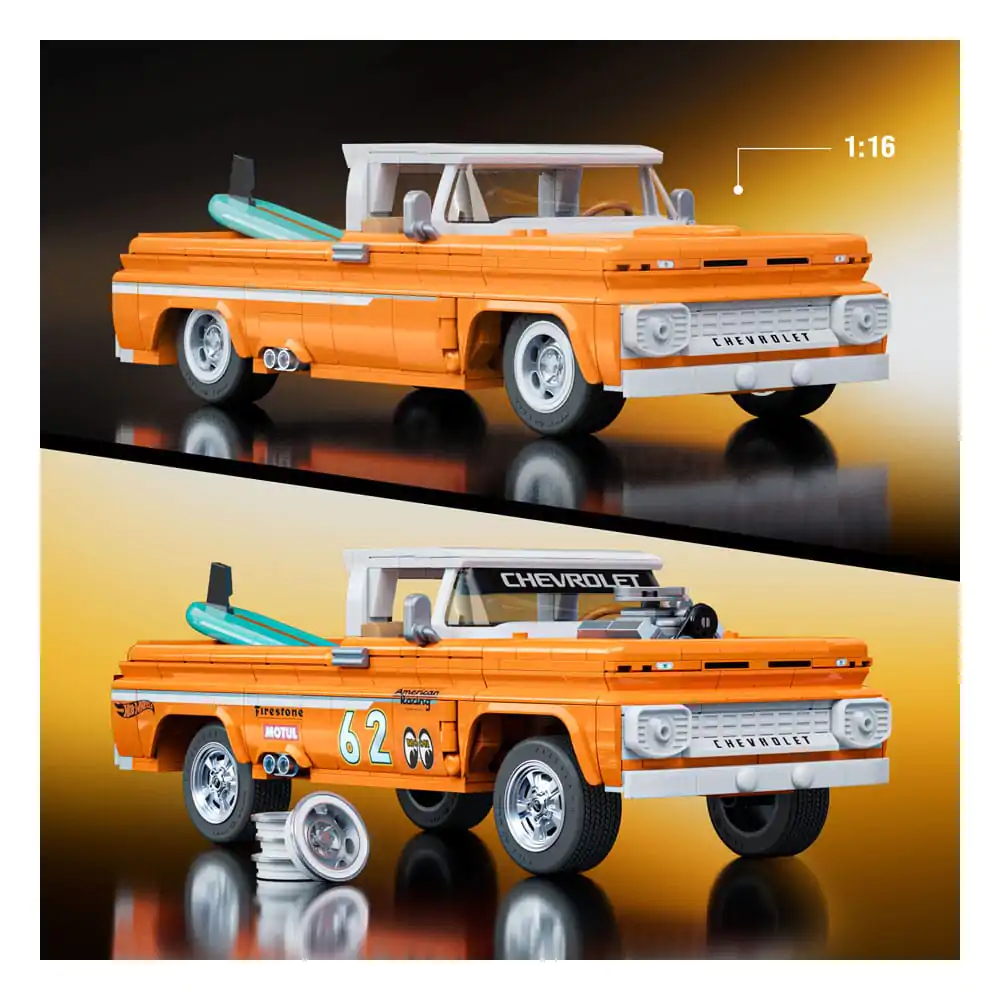 Set de construit Mattel Brick Shop Hot Wheels Elite Series 1/16 Custom '62 Chevy Pickup poza produsului