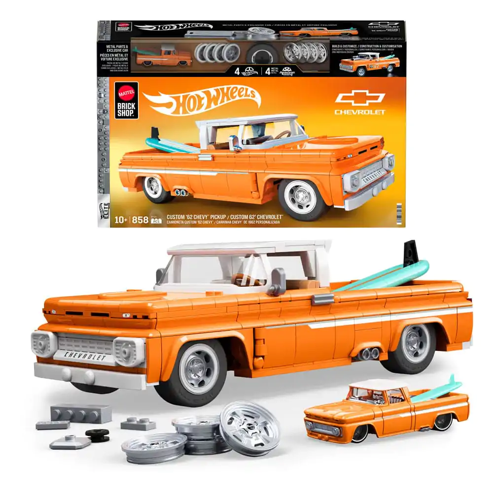 Set de construit Mattel Brick Shop Hot Wheels Elite Series 1/16 Custom '62 Chevy Pickup poza produsului
