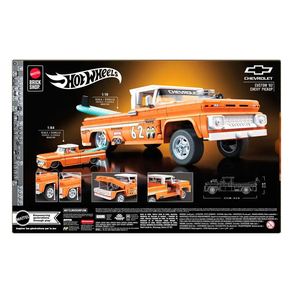 Set de construit Mattel Brick Shop Hot Wheels Elite Series 1/16 Custom '62 Chevy Pickup poza produsului
