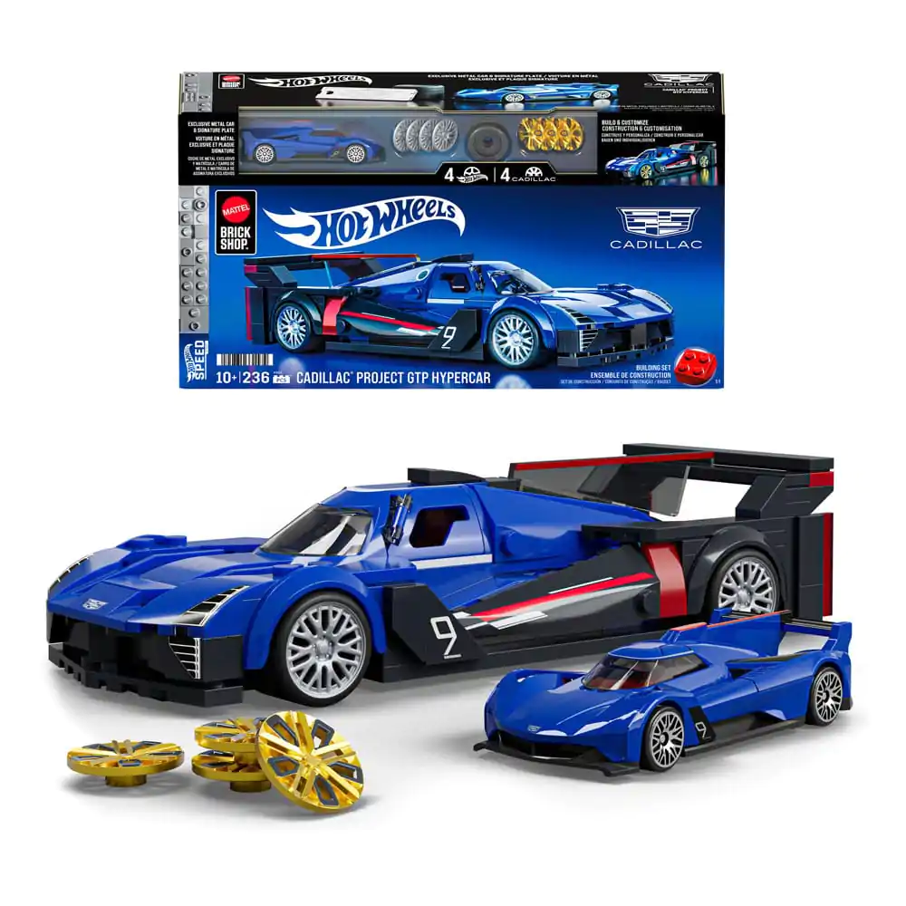 Mattel Brick Shop Hot Wheels Speed Series Building Set Set de construit 1/32 Cadillac Project GTP Hypercar poza produsului