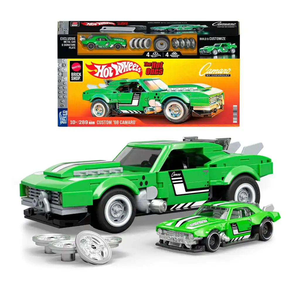 Mattel Brick Shop Hot Wheels Speed Series Set de Construcție 1/32 Custom '68 Camaro poza produsului