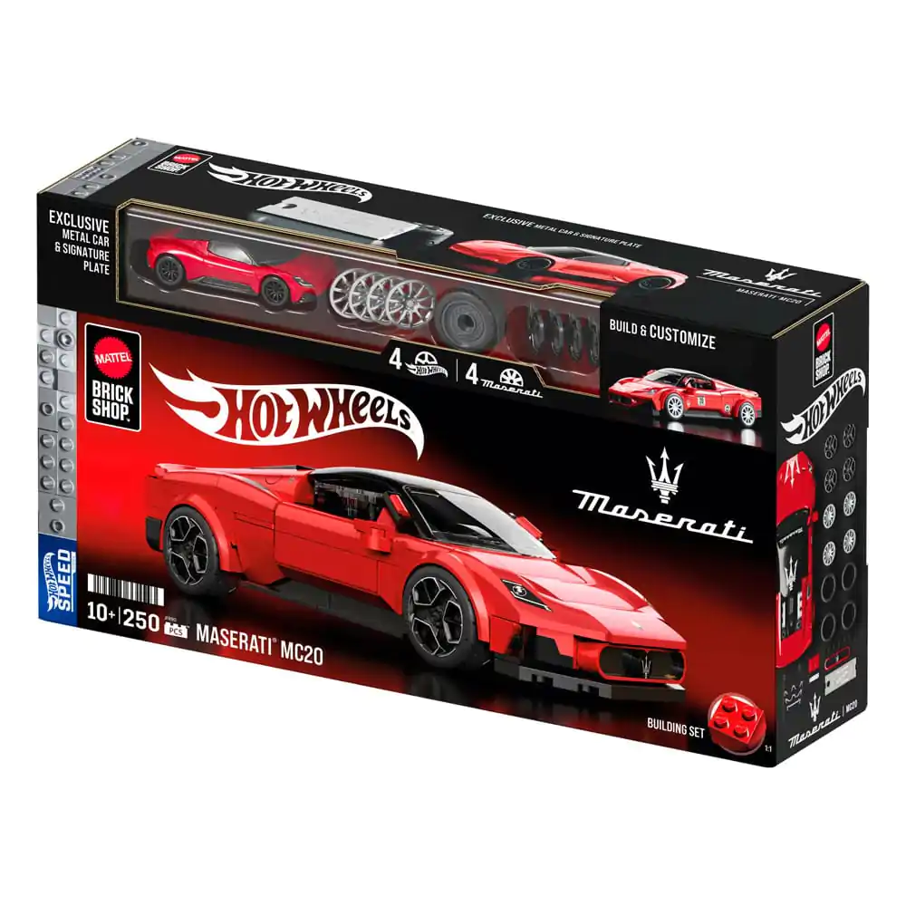 Mattel Brick Shop Hot Wheels Speed Series Building Set 1/32 Maserati MC20 set de construcție poza produsului