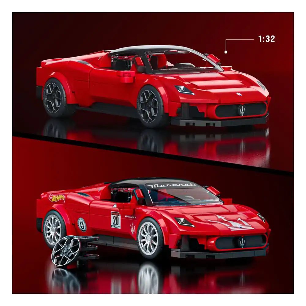 Mattel Brick Shop Hot Wheels Speed Series Building Set 1/32 Maserati MC20 set de construcție poza produsului