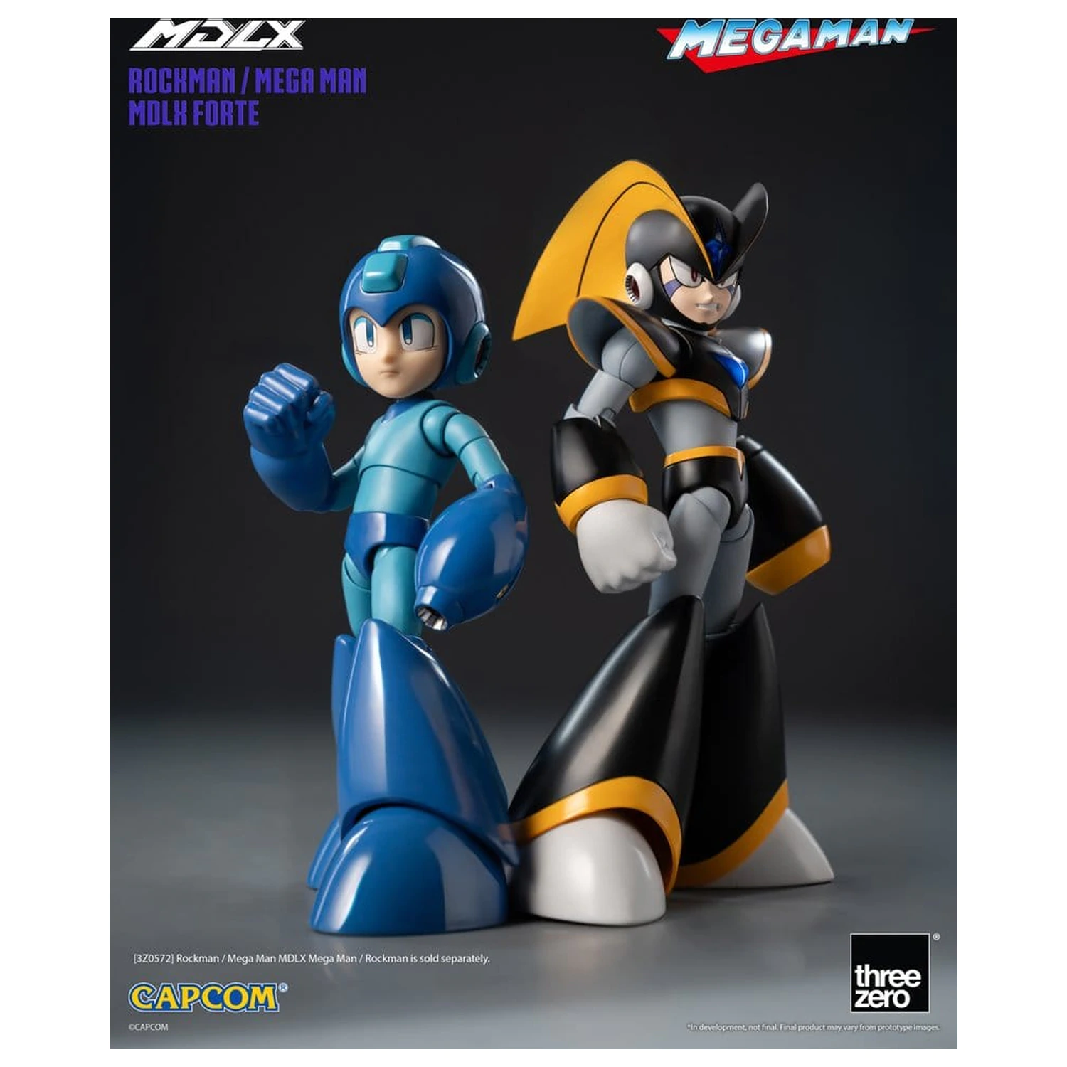 Mega Man MDLX Figurina de acțiune Rockman / Mega Man Forte 10 cm poza produsului