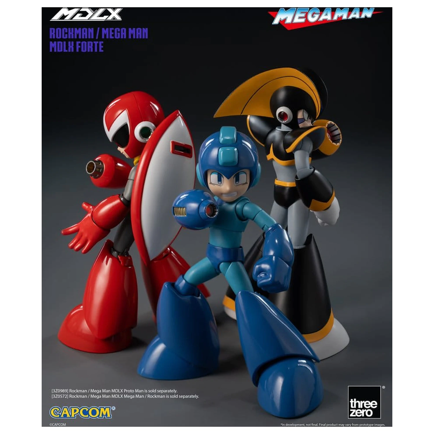 Mega Man MDLX Figurina de acțiune Rockman / Mega Man Forte 10 cm poza produsului