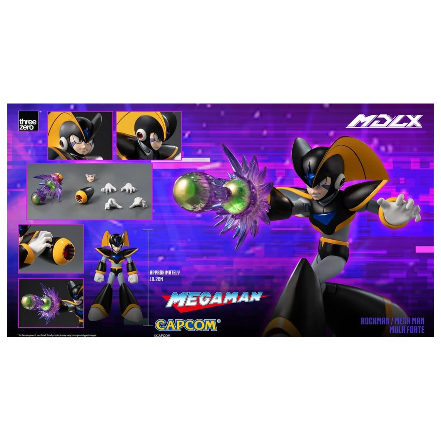 Mega Man MDLX Figurina de acțiune Rockman / Mega Man Forte 10 cm poza produsului