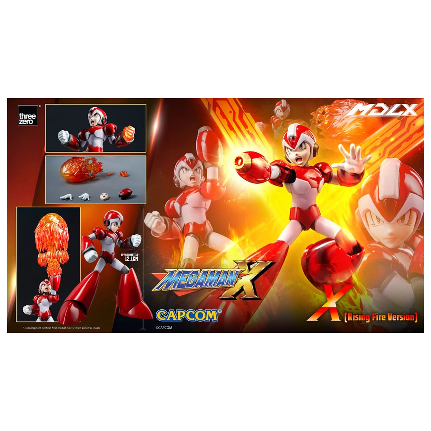 Mega Man MDLX Action Figure Rockman X / Mega Man X (Rising Fire Version) 12 cm poza produsului