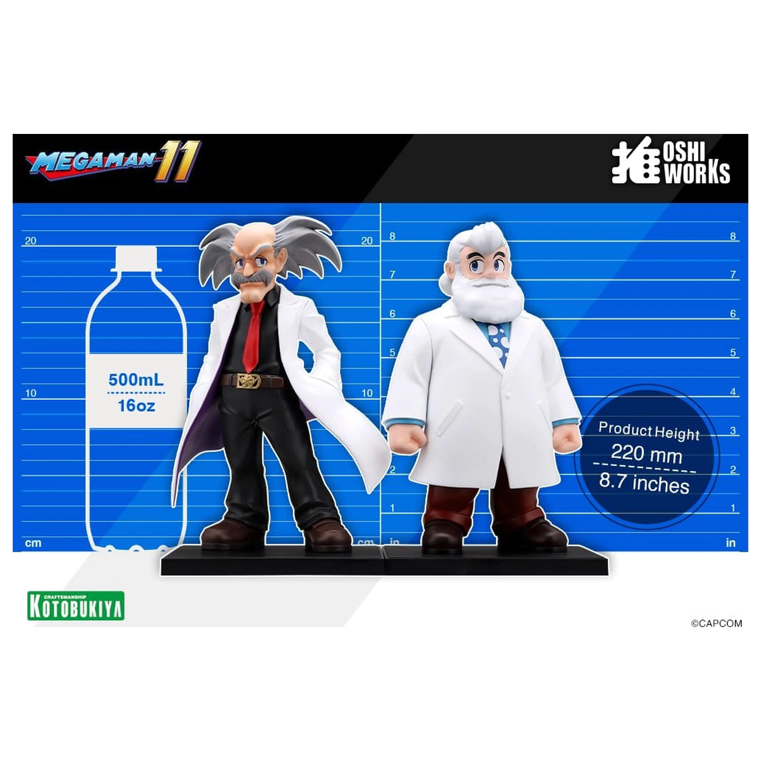 Mega Man Oshi Works figurine PVC 2 pachete Dr. Wily si Dr. Light poza produsului