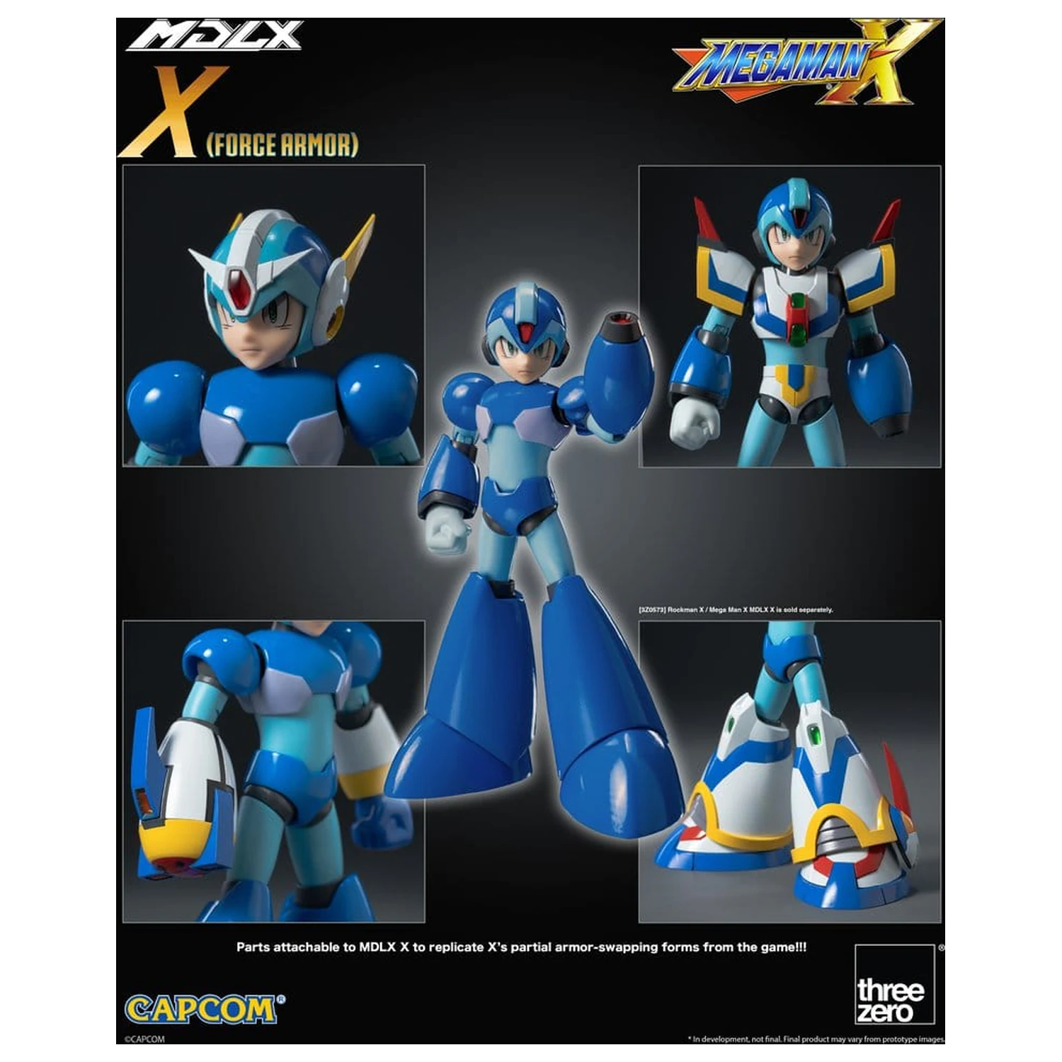 Mega Man X MDLX Figurina de Actiune Rockman / Mega Man Force Armor 12 cm poza produsului
