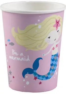 Mermaid Pahare de Hârtie 8 bucăți 250 ml poza produsului