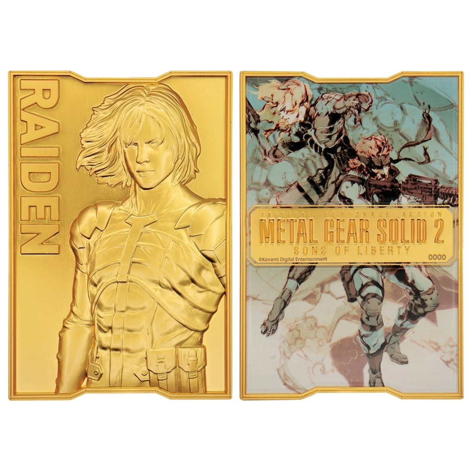 Metal Gear Solid 2 Ingot Raiden 24k Gold Plated Editie Limitata poza produsului
