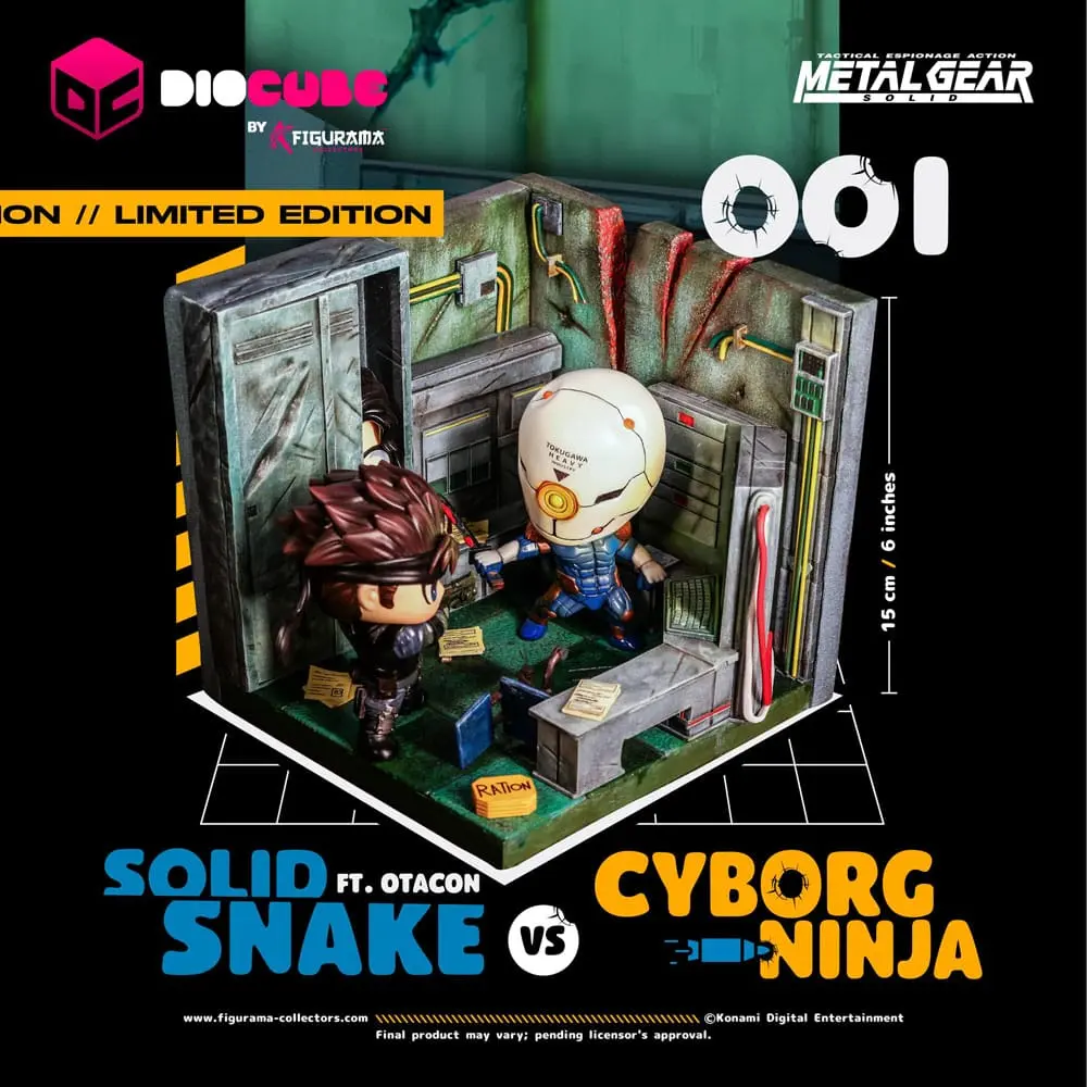 Metal Gear Solid DioCube PVC Dioramă Solid Snake Vs Cyborg Ninja Ft Otacon 15 cm poza produsului