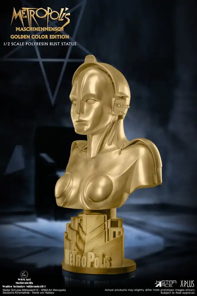 Bust 1/2 Maria Maschinenmensch Metallic Gold Color Edition 50 cm poza produsului