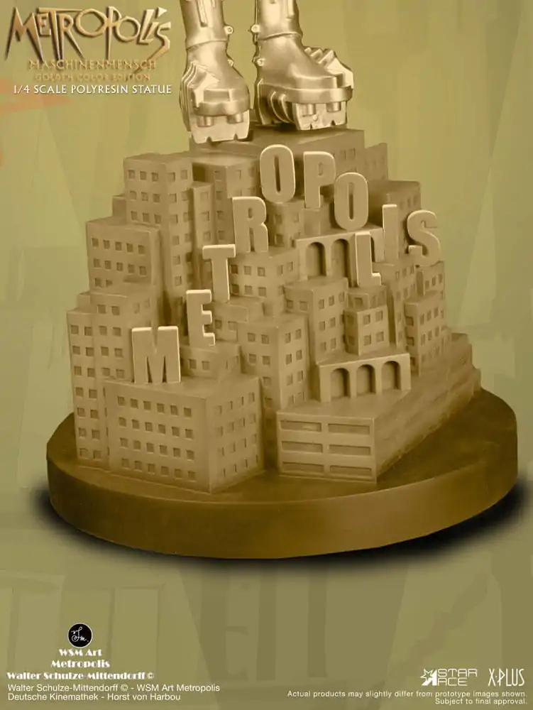 Statuie Metropolis 1/4 Maschinenmensch Auriu Metalic 40 cm poza produsului