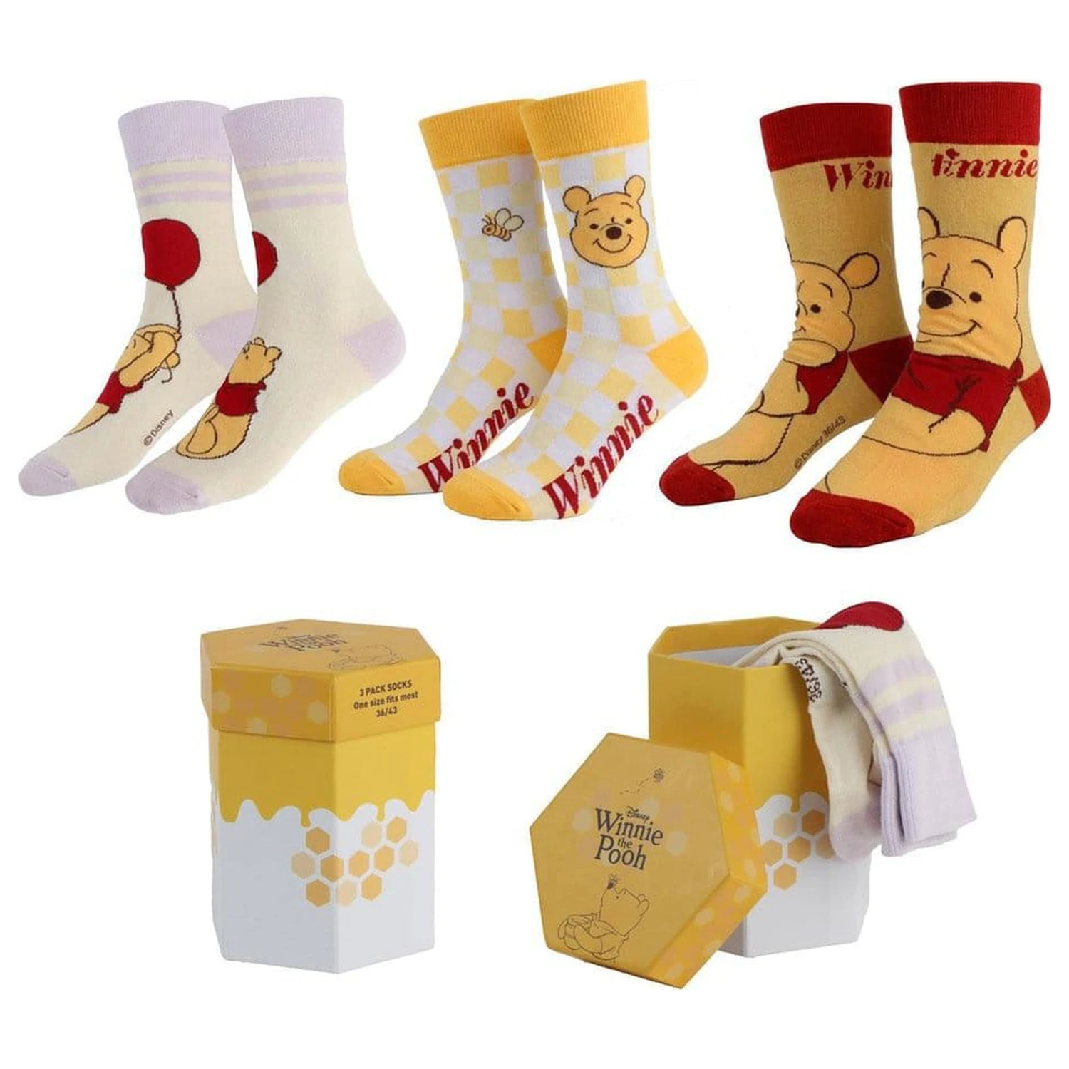 Winnie the Pooh Șosete set de 3 perechi 36-43 poza produsului