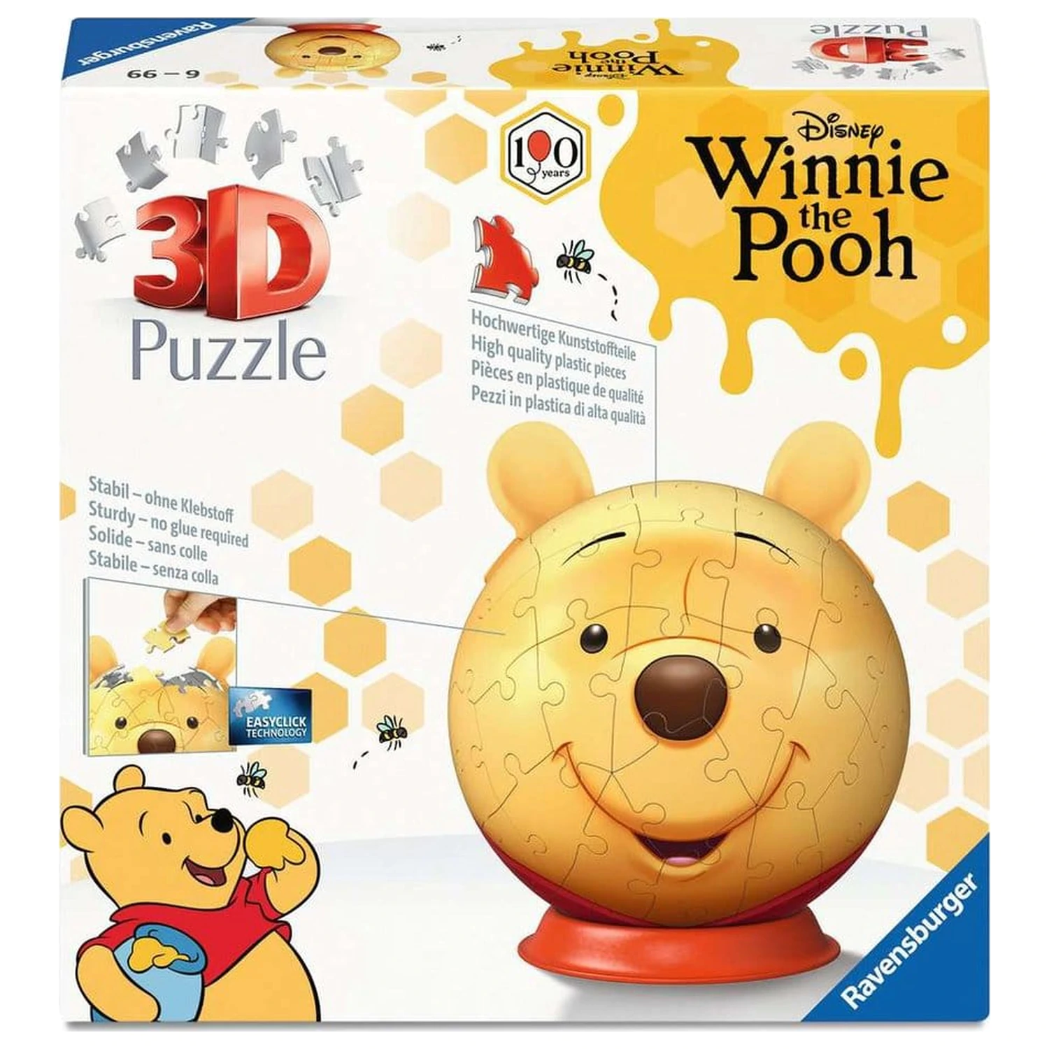 Winnie the Pooh 3D Jigsaw Puzzle Ball with Ears (77 piese) poza produsului