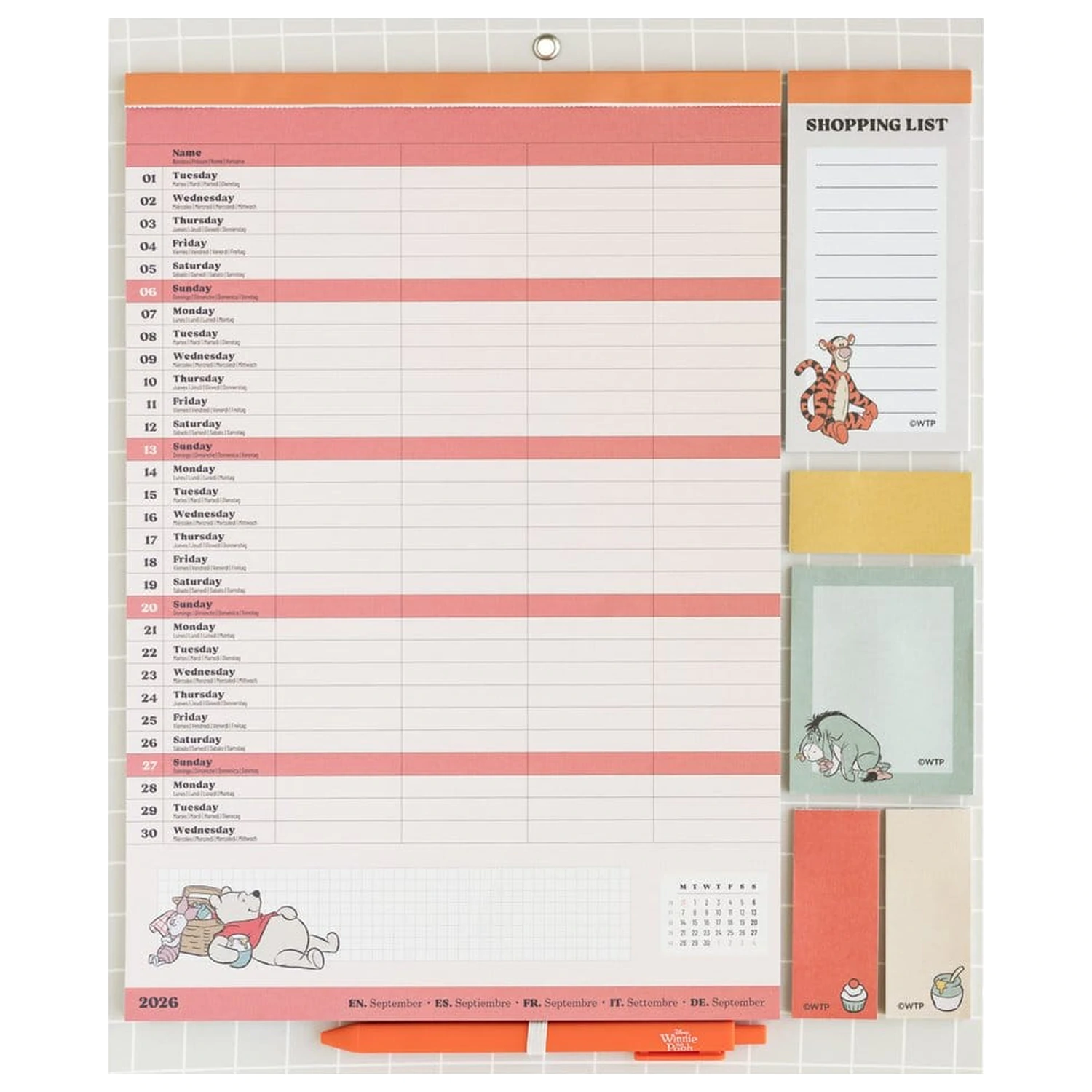 Winnie the Pooh Magnetic Planner 2026/27 30 x 35 cm poza produsului