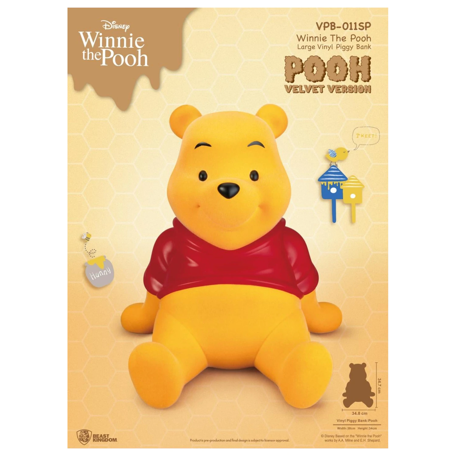 Pusculita Winnie the Pooh Winnie "Velvet Version" 34 cm poza produsului