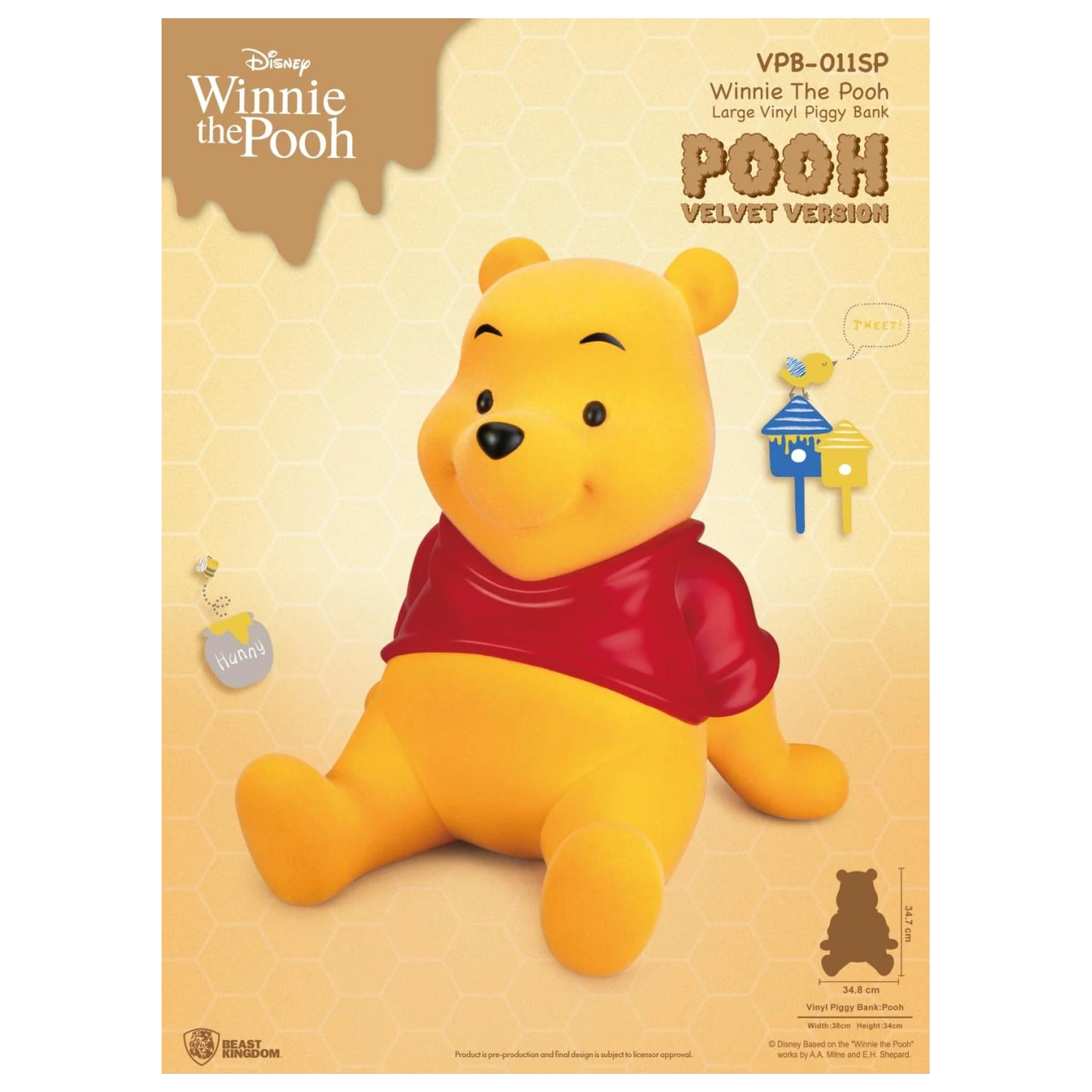 Pusculita Winnie the Pooh Winnie "Velvet Version" 34 cm poza produsului