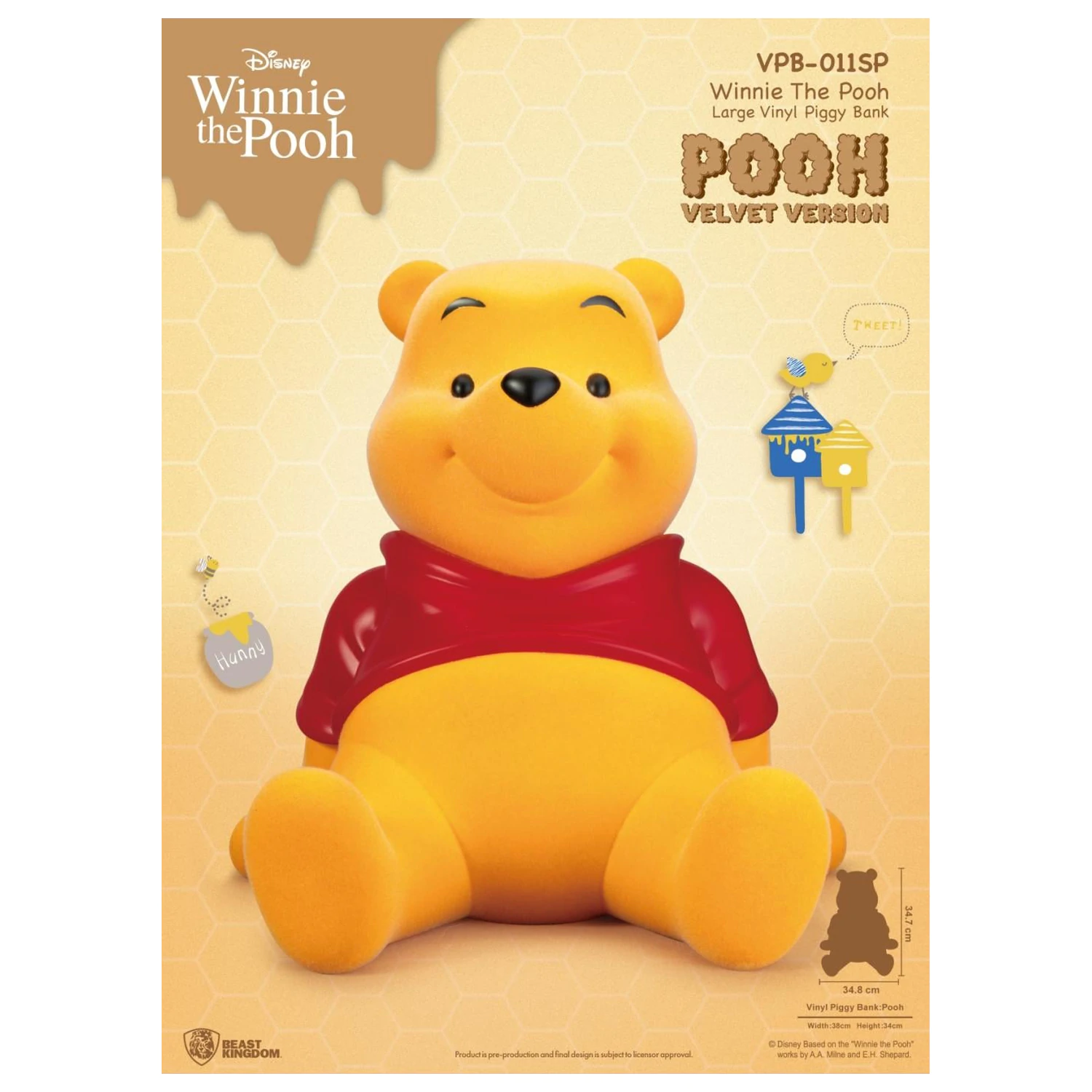 Pusculita Winnie the Pooh Winnie "Velvet Version" 34 cm poza produsului