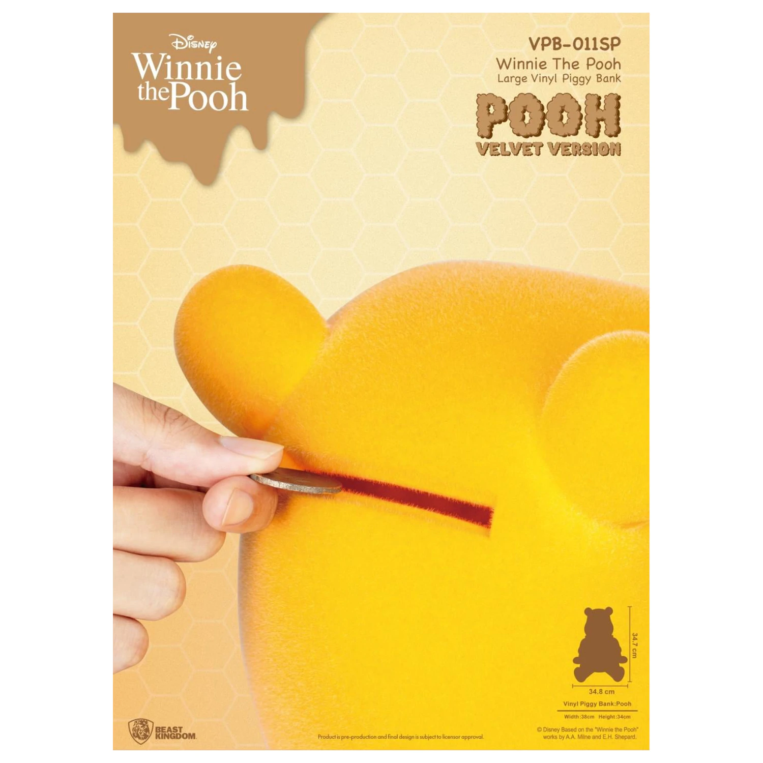 Pusculita Winnie the Pooh Winnie "Velvet Version" 34 cm poza produsului